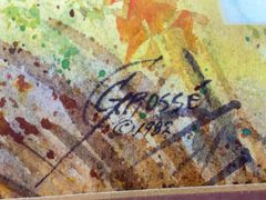 Grosse 1992 Watercolor Rural Landscape Framed - Image 5