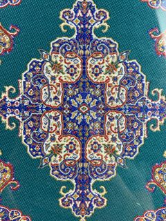 Framed Miniature Silk Arabian Carpet Replica - Image 3