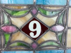 Stained Glass Transom Window With Number 9 - Image 2