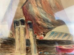 A. Abrams Watercolor Sailing Boat Scene - Image 3