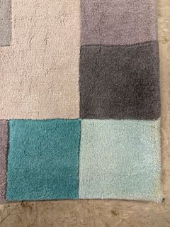 Color Block Wool Area Rug 4x6 Ft Multicolor - Image 2
