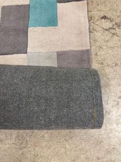 Color Block Wool Area Rug 4x6 Ft Multicolor - Image 3