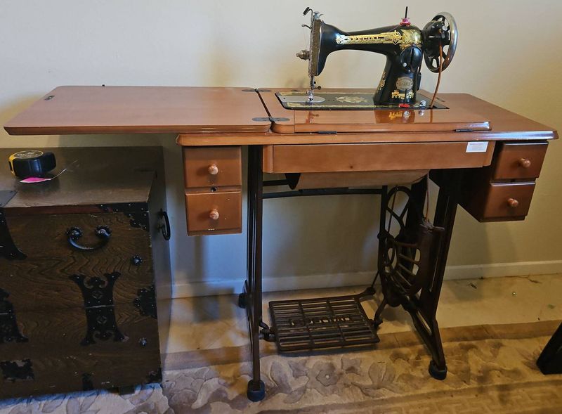 Special Sewing Machine Treadle Table - Image 1