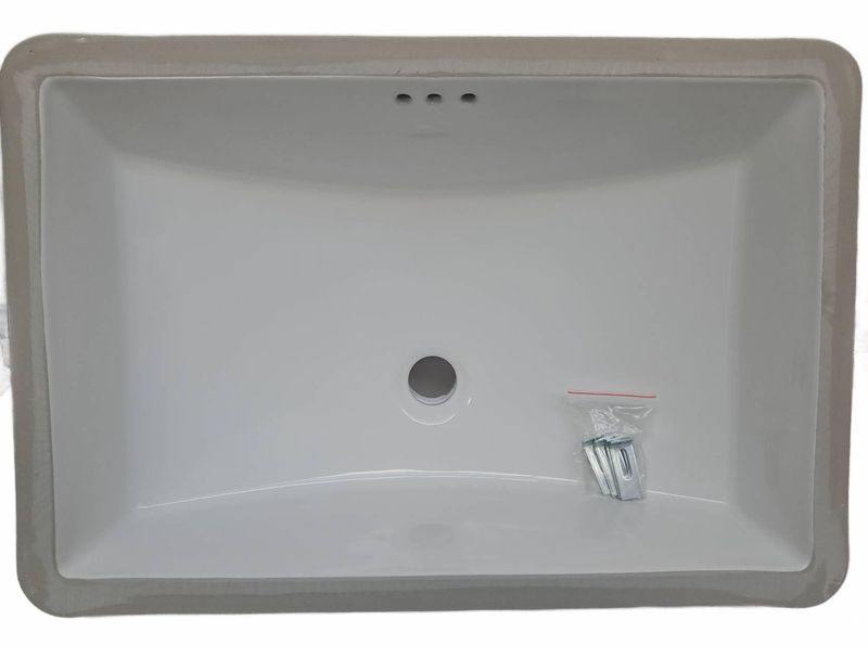 Architectura Curved 20" White Basin with Overflow - Image 1