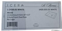 Architectura Curved 20" White Basin with Overflow - Image 4