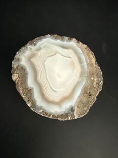 Polished Banded Agate Geode Half Nodule Specimen - Image 1