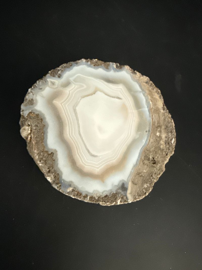 Polished Banded Agate Geode Half Nodule Specimen - Image 1