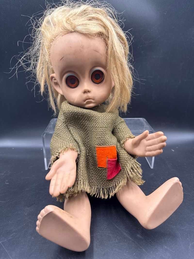 Hasbro 1965 Little Miss No Name Doll in Burlap Dress - Image 1