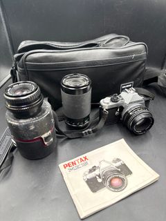 Pentax ME Super 35mm SLR Camera with Lenses and Flash - Image 1