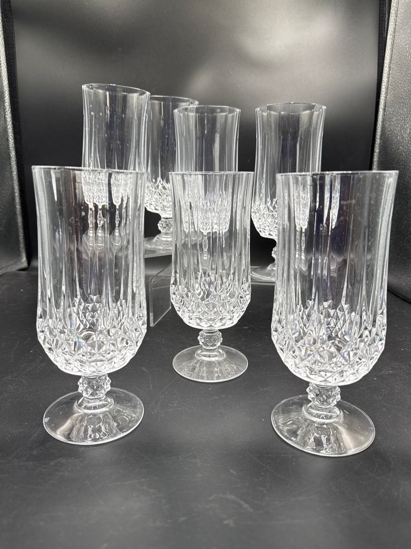 Cristal D'Arques Longchamp Cut Crystal Footed Tumblers Set - Image 1