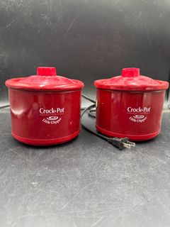 Pair of Crock-Pot Little Dipper Red Stoneware Mini Slow Cookers - Image 1
