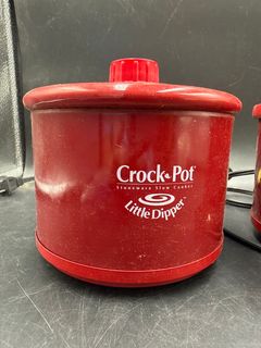 Pair of Crock-Pot Little Dipper Red Stoneware Mini Slow Cookers - Image 2