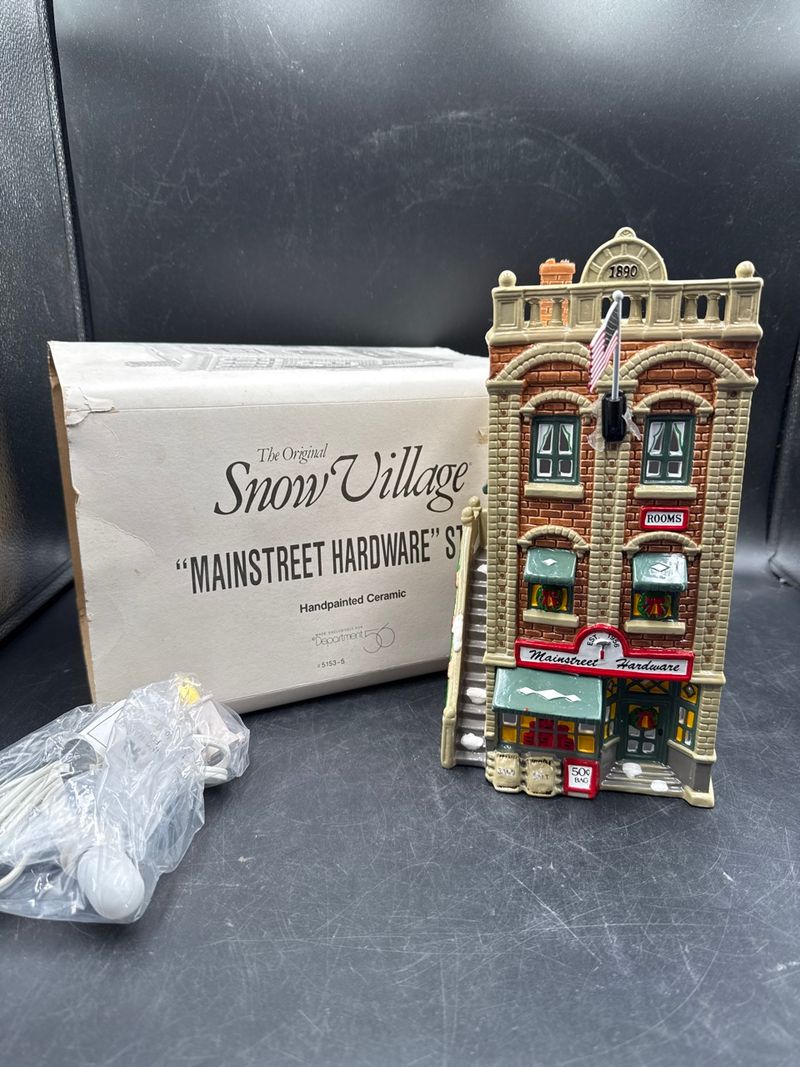 Department 56 Snow Village Mainstreet Hardware Store Building 5153-5 - Image 1