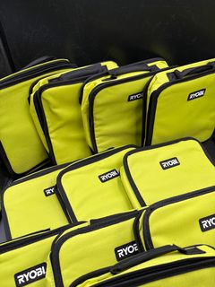 Lot of Ten Ryobi Neon Green Zippered Tool Storage Cases - Image 2