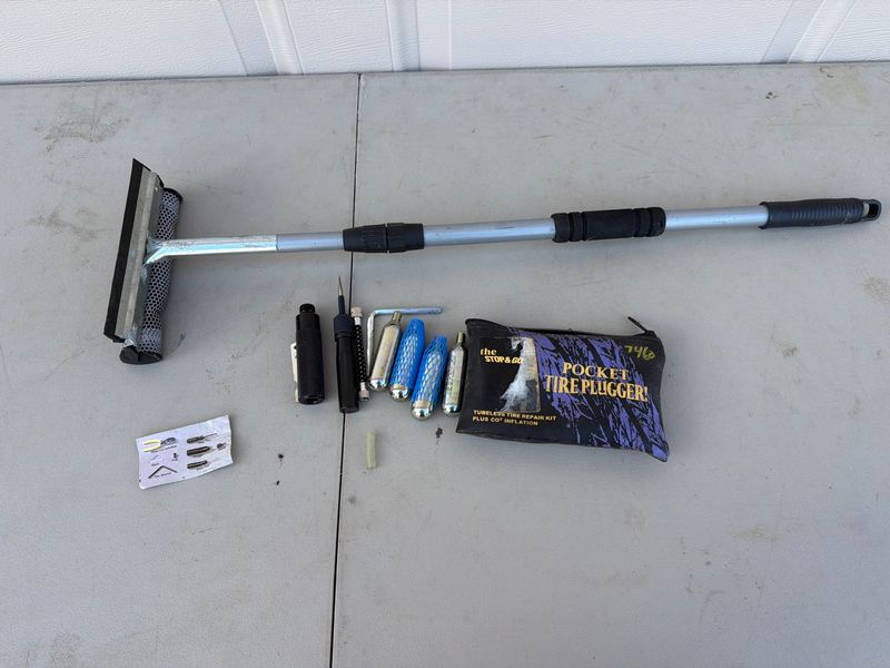 Stop & Go Pocket Tire Plugger Kit and Telescoping Squeegee - Image 1