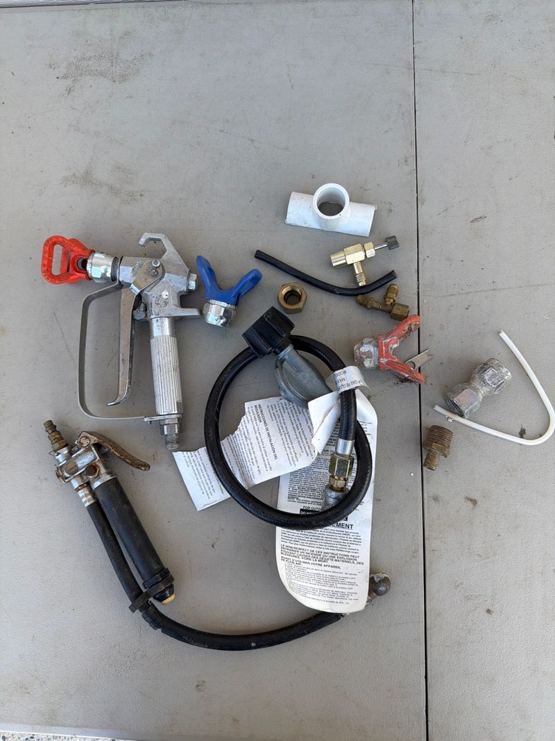 Paint Spray Gun LP Gas Hose and Hardware Lot - Image 1