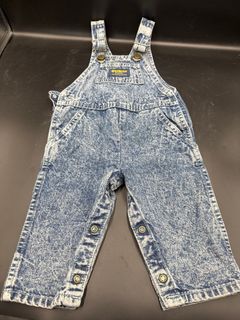 OshKosh B'Gosh Acid Wash Denim Vestbak Overalls Infant Toddler - Image 1