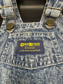 OshKosh B'Gosh Acid Wash Denim Vestbak Overalls Infant Toddler - Image 3