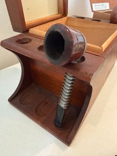 Wooden Pipe Humidor Stand, Smoking Pipes, and Cigar Accessories Lot - Image 11