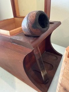 Wooden Pipe Humidor Stand, Smoking Pipes, and Cigar Accessories Lot - Image 12