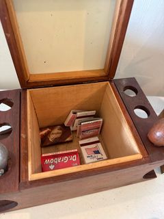Wooden Pipe Humidor Stand, Smoking Pipes, and Cigar Accessories Lot - Image 10