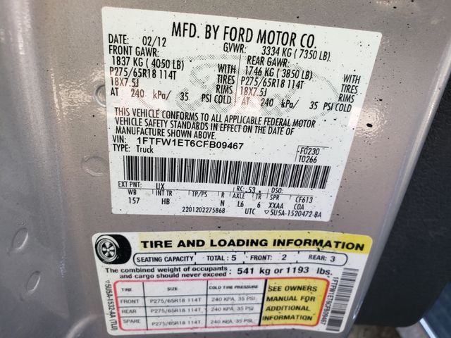 2012 FORD F-150 photo 9 of 9