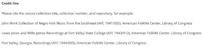 Library of Congress credit line examples that show how to cite public domain music collections correctly in podcast notes and PD music proof packs.