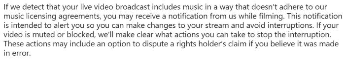 Instagram Help Center warning: if music in Live broadcasts violates licensing agreements, streams may be muted or blocked. Notifications guide creators to make changes or dispute rights holder claims.