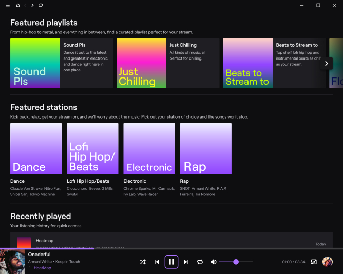 Twitch Soundtrack dashboard with rights-cleared playlists—example of platform-specific sync rights solution