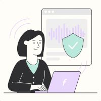 Illustration presenting a person using the music licensing cost calculator