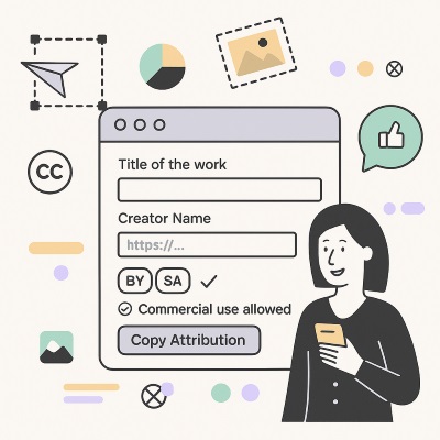 Creative Commons Attribution Line Generator illustration