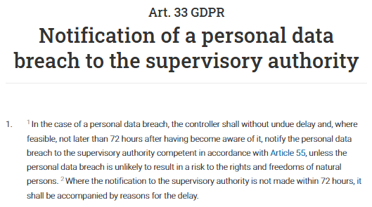 Screenshot of GDPR Article 35 showing conditions that trigger a Data Protection Impact Assessment