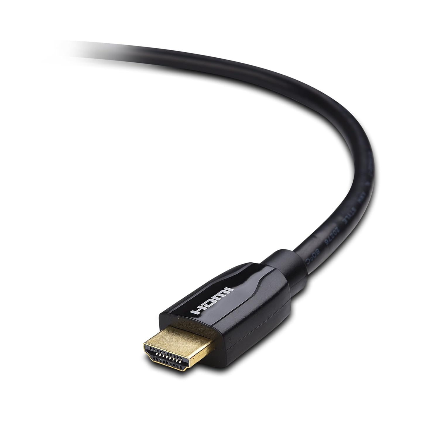 Premium High Speed HDMI cable with certification label, capable of 4K at 60Hz and HDR playback
