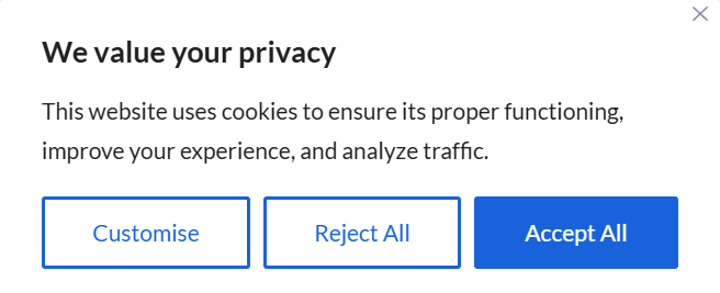 GDPR-compliant cookie consent pop-up as an example of ethical data handling in Interactive Media platforms.