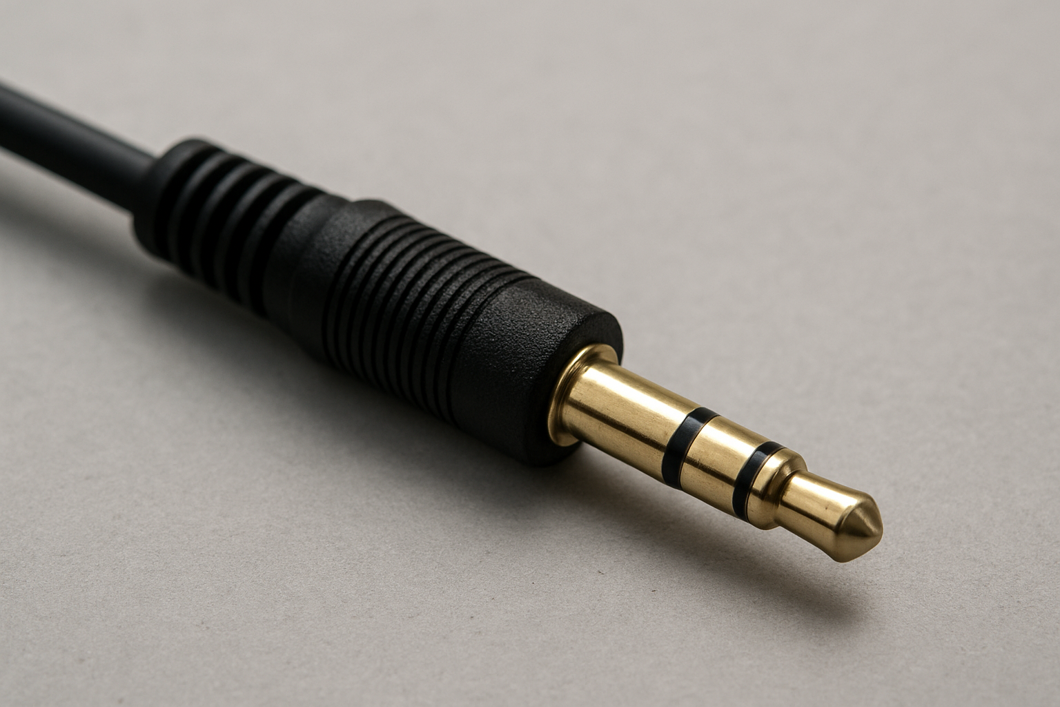Gold-plated 3.5 mm audio jack for headphones and portable media devices