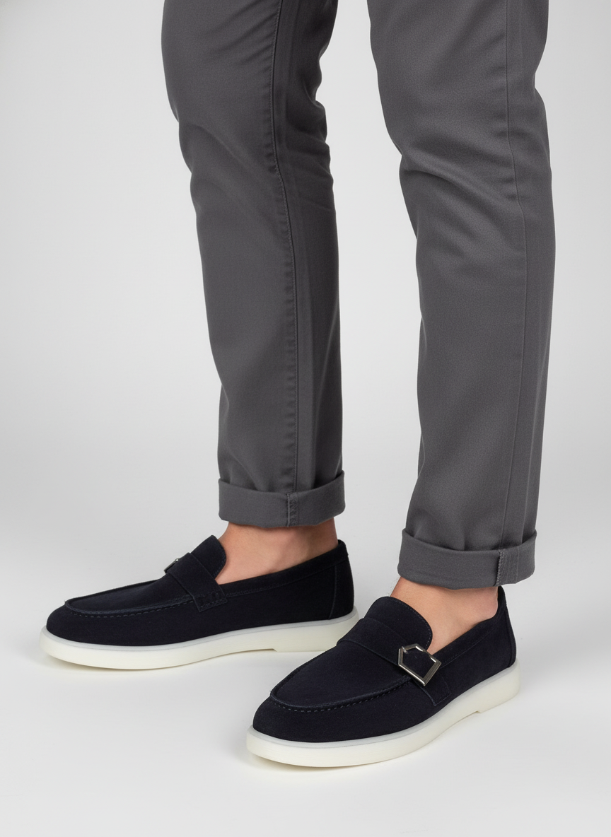 Обувь мужская LORO PIANO замш син