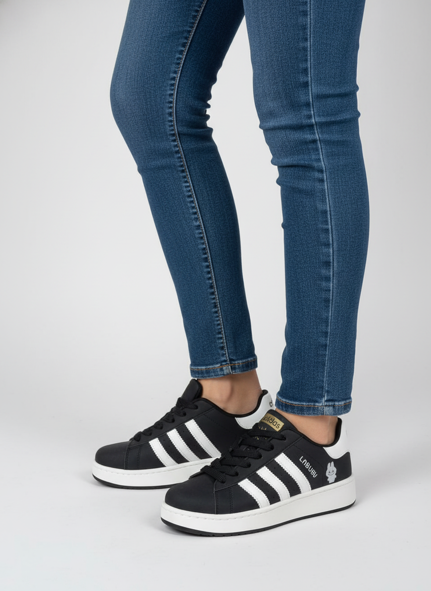 Кроссовки женские LABUBU черн бел