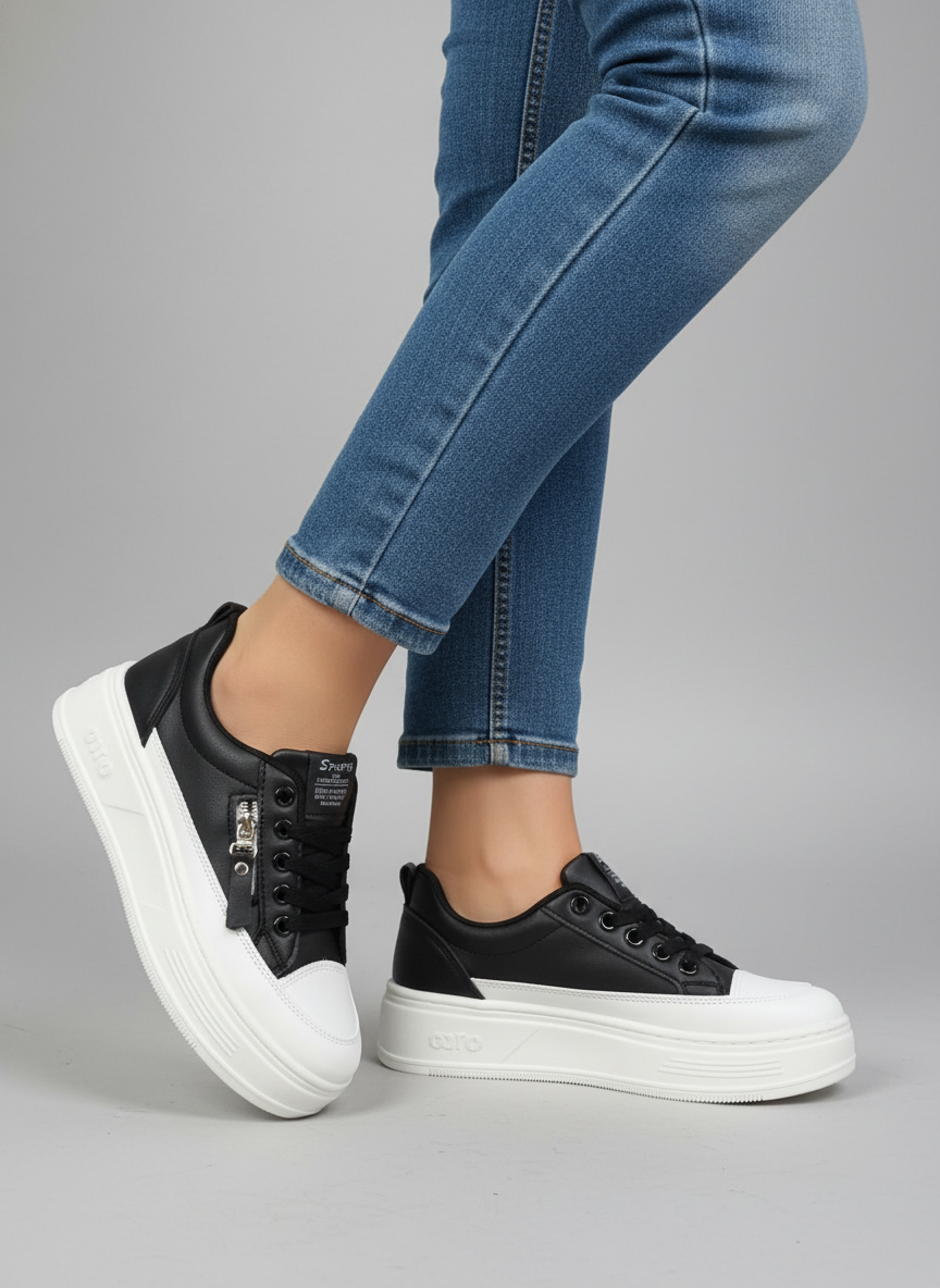 Кроссовки женские MIU черн бел