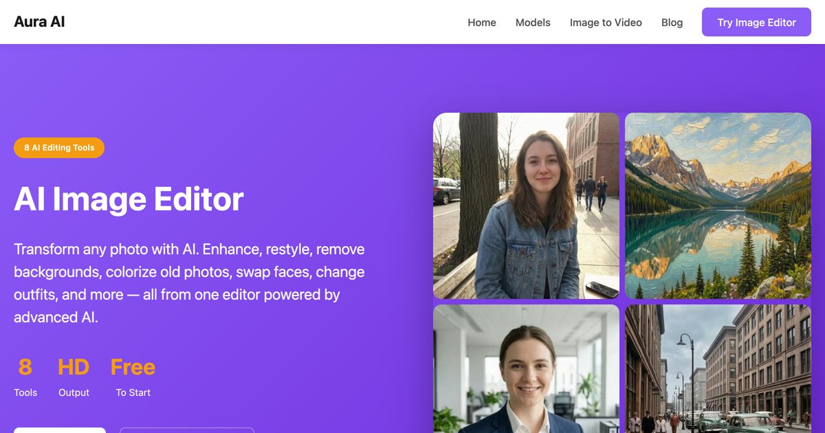 Edit Image Al AI Image Editor Online — Edit Photos with AI | Aura AI