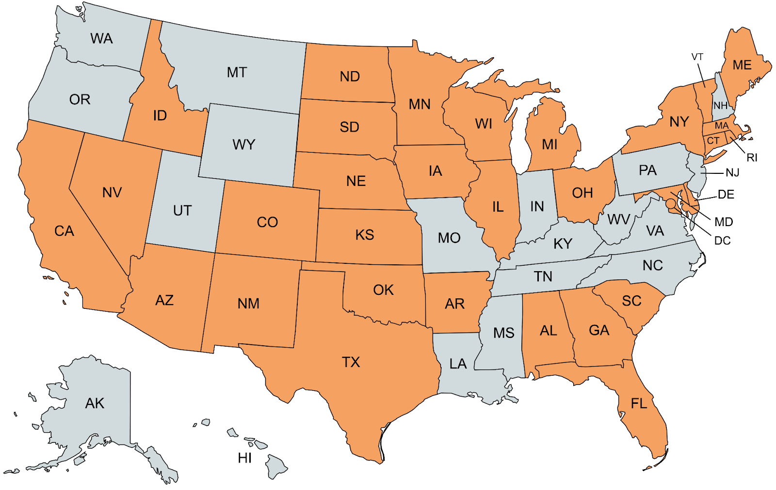Map of AG races in 2026