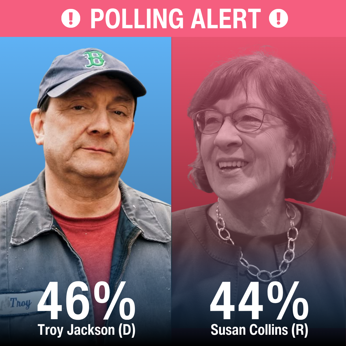 Democrats hold a narrow lead in the latest poll out of Maine - only 2 points! Donate Today!