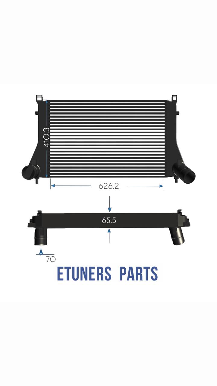 Etuners intercooler for EA888 Gen3: +78% volume and stable power