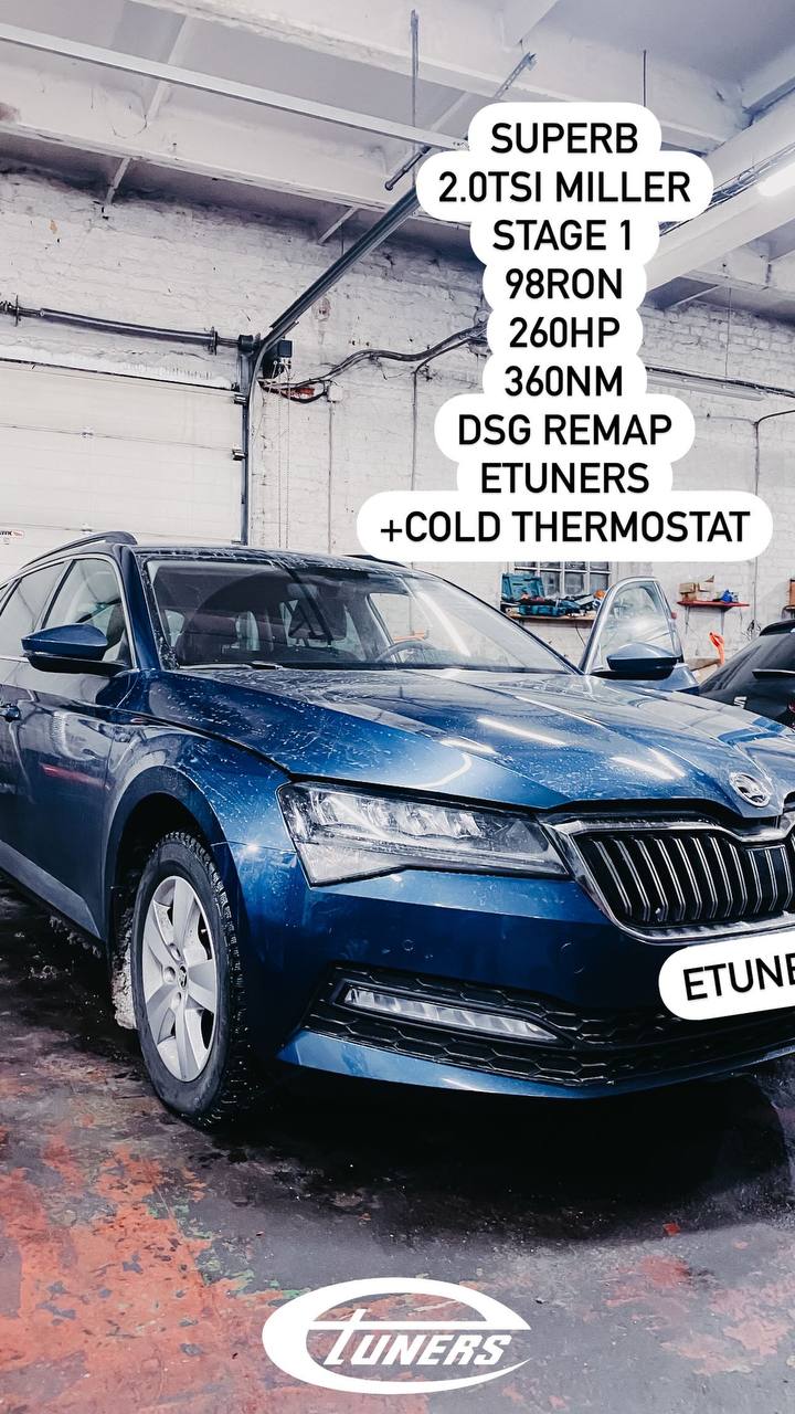 Skoda Superb 2.0 TSI Miller Stage 1: increase +30 hp.