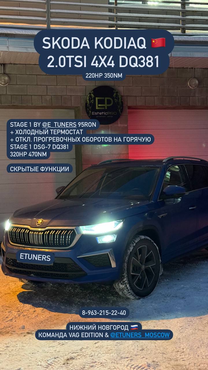 Skoda Kodiaq 2.0 TSI Stage 1: +100 hp and +120 Nm