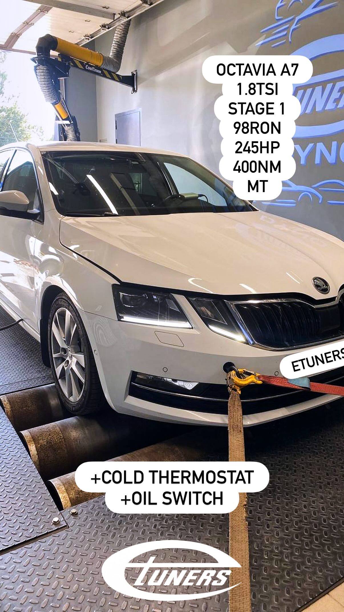 Skoda Octavia A7 1.8 TSI Stage 1: 245 hp and 400 Nm