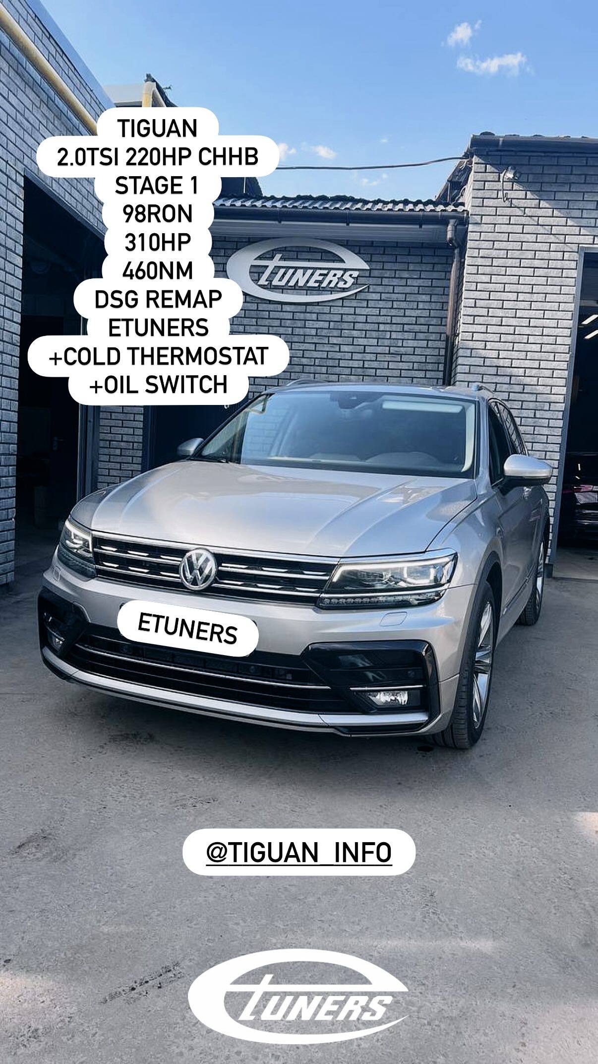 Tiguan 2.0 TSI 220 HP Stage 1: Power increase at Etuners