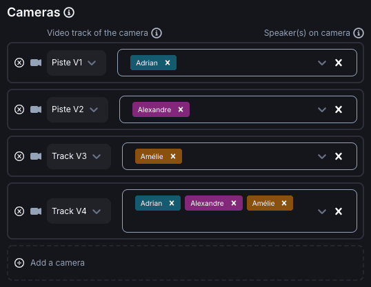 AutoCut Podcast Camera Settings