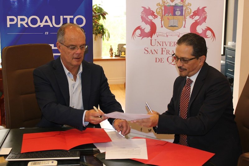  CORP. PROAUTO Y LA UNIV. SAN FRANCISCO DE QUITO FIRMAN ALIANZA PARA BECAS