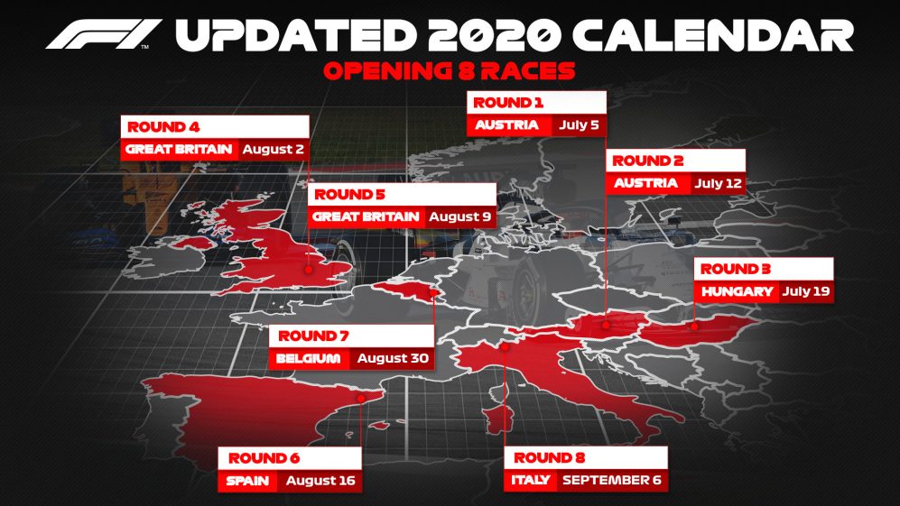 LA F1 ANUNCIA LAS OCHO  PRIMERAS CARRERAS DE LA TEMPORADA 2020