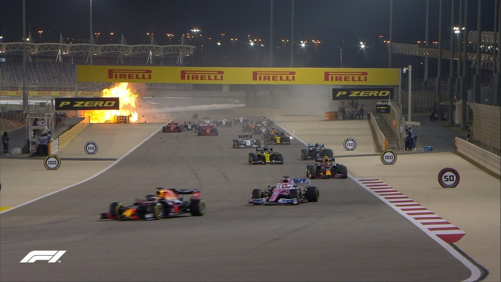 CHOQUE Y EXPLOSIÓN EN EL  GRAN PREMIO DE BAHREIN